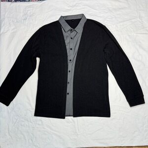 Men's Fake Two-Piece Shirt
Collar Knitted Cardigan
Sweater